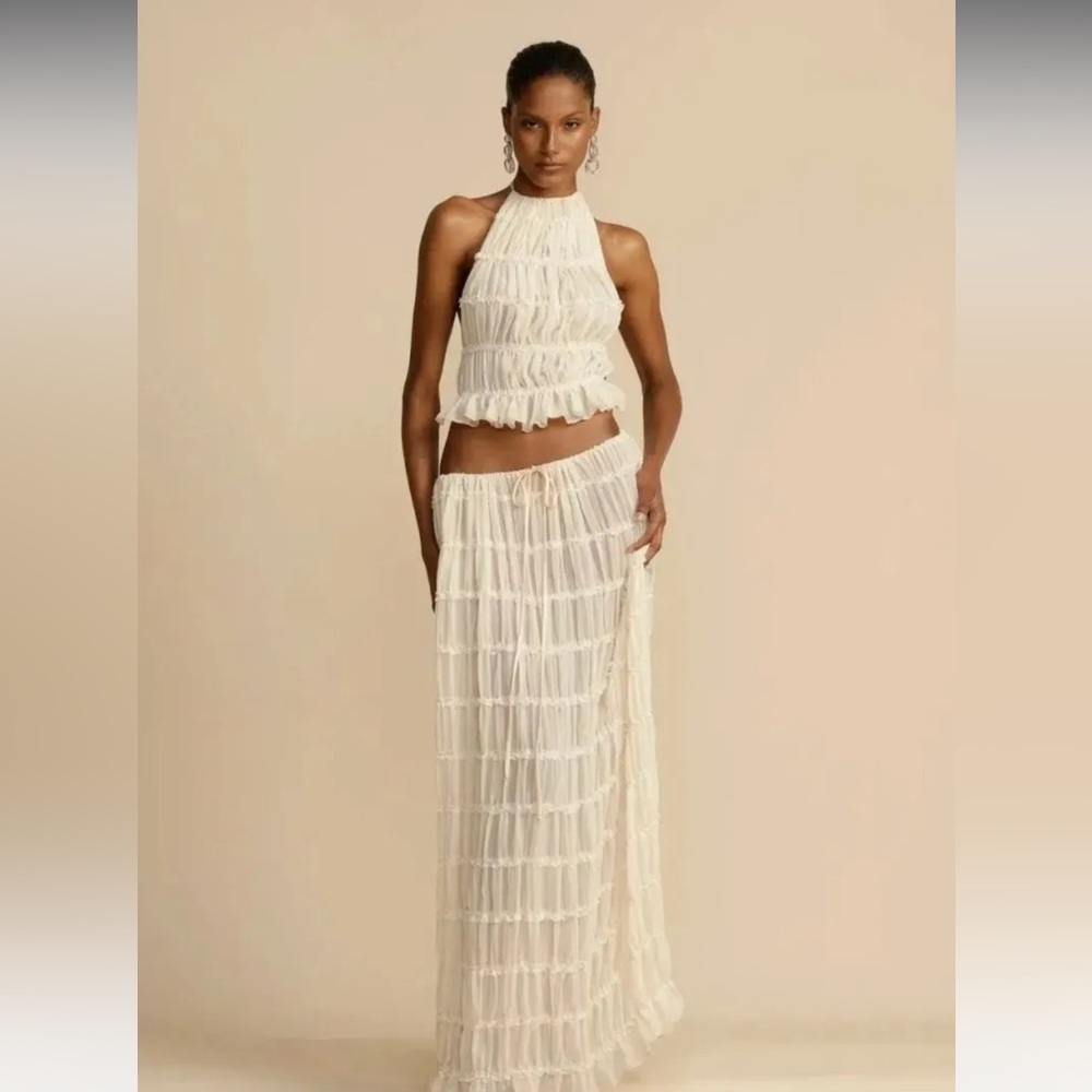 Matching Set! Ruffle detailing.